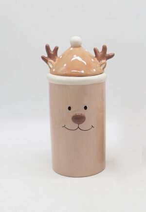Elk ceramic tall jar