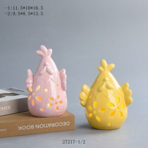 Home Decor Hollow Chicken Shape Hen Rooster Tabletop Decor with Led