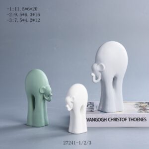 Elephant Statue Home Decor Lucky Animal Sculpture Gift for Living Room Bookshelf Desktop Office