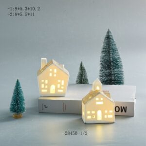 Ceramic Christmas Village Houses with LED
