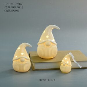 Christmas Santa Claus With Led Lighted Ceramic Santa Claus