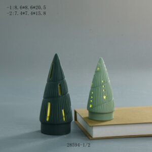 Home Decoration LED Lighted Christmas Ceramic Colorful Tree