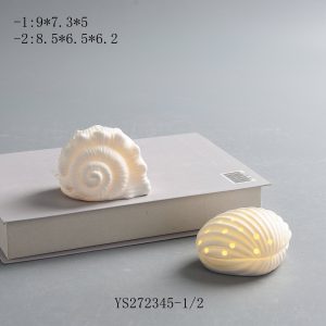 Porcelain home decor LED light shell snail