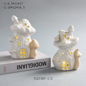 Porcelain Mushroom Light with LED