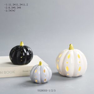 Wholesale Fall Harvest Ceramic Pumpkin LED Light | Thanksgiving Seasonal Tabletop Ornament Supplier