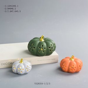 Wholesale Matte Ceramic Pumpkin LED Decor | Fall Harvest Thanksgiving Seasonal Ornament Supplier