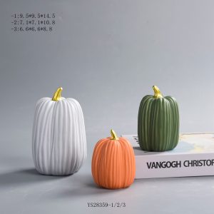 Wholesale Ribbed Ceramic Pumpkin Ornament | Fall Harvest Thanksgiving Seasonal Home Decor Supplier
