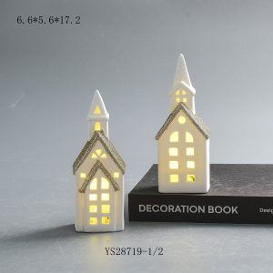 Wholesale Ceramic House LED Light | Winter Christmas Tabletop Decoration